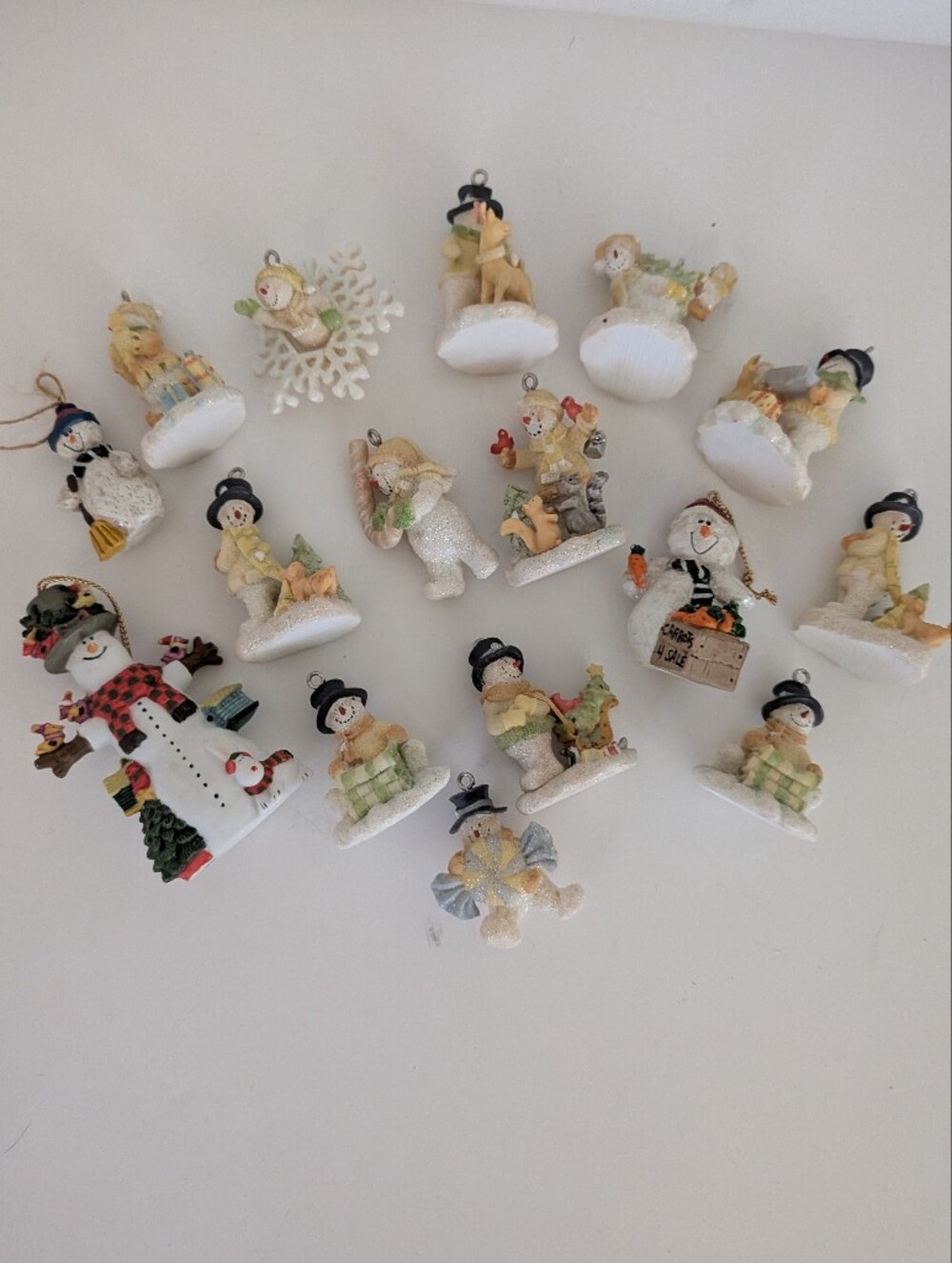 Set Of 16 Snowman Ornaments